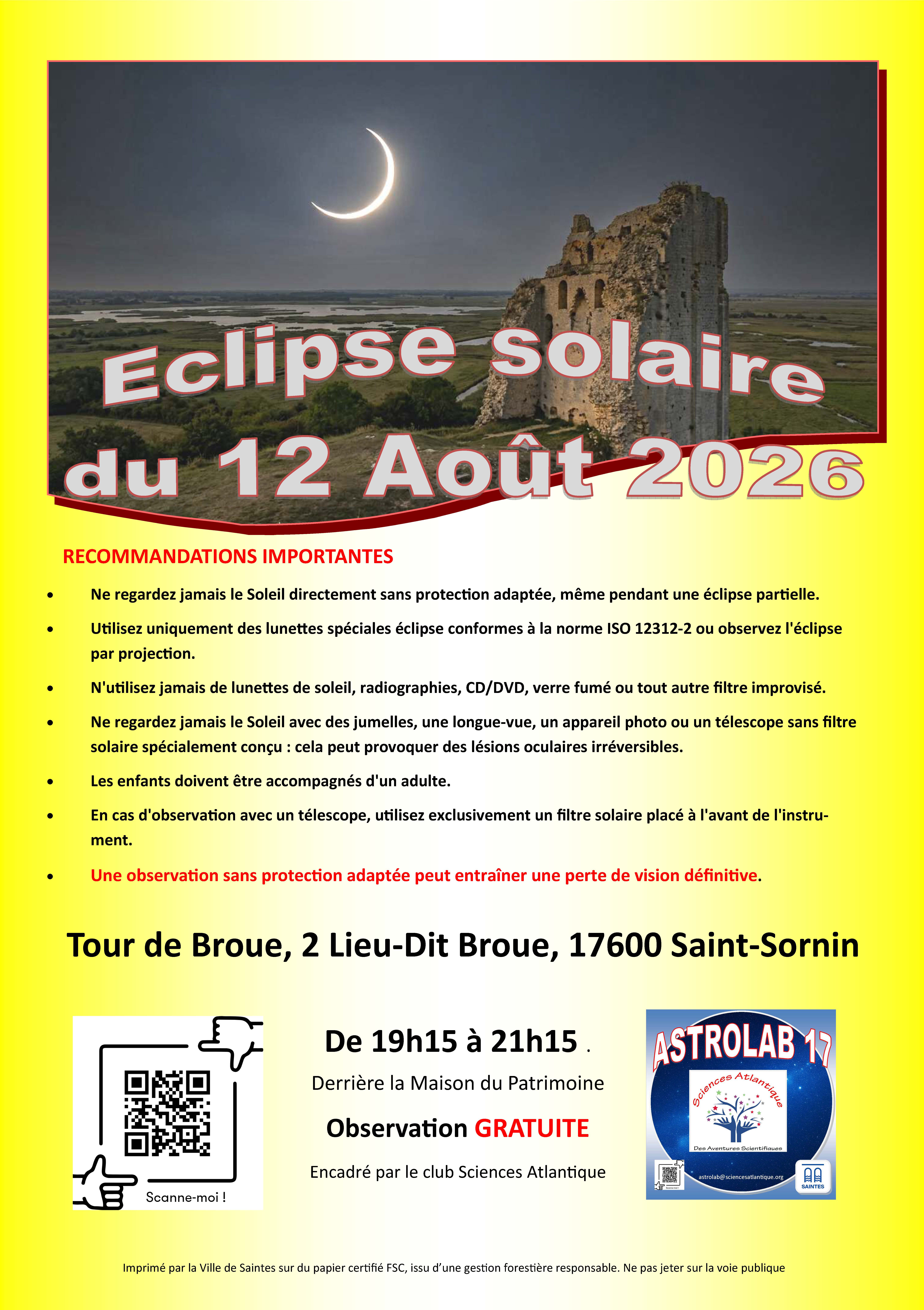 Observation de l'éclipse partielle de soleil